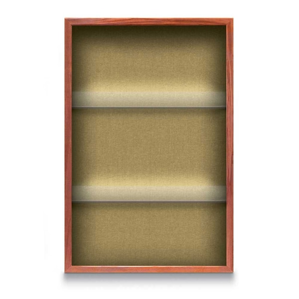Outdoor Enclosed Combo Board, 48"x36", Satin Frame/White Porc & Cloud